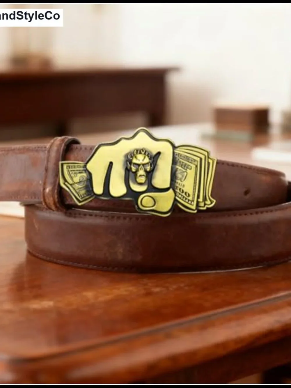 Western Cowboy Belt Buckle Fist Hold US Dollar Texas Men Women